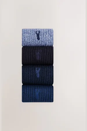 Next Blue Stag Embroidered Heavyweight Socks 4 Pack