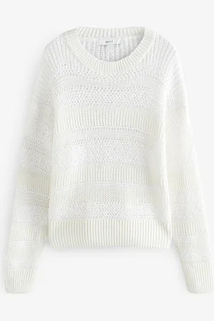 Next Stitchy Striped Relaxed Crew Neck Jumper