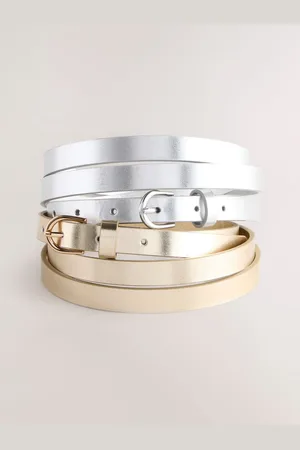 Next /Gold PU Skinny Belts 2 Pack