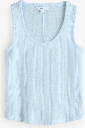 Next Blue/ Stripe Soft Touch Sleeveless Scoop Neck Striped Vest