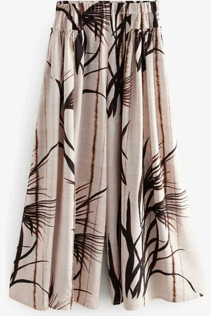 Next Ecru Print Palazzo Trousers