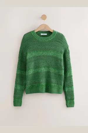 Next Stitchy Striped Relaxed Crew Neck Jumper