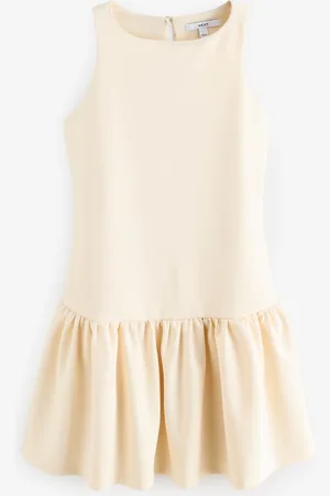 Next Pastel Yellow Sleeveless Jersey Drop Waist Mini Dress