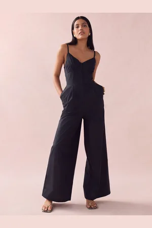 Next Corset Detail Wide Leg 100% Cotton Jumpsuit
