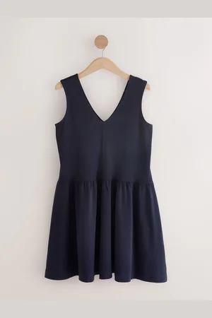 Next Blue 100% Cotton V-Neck Jersey Mini Summer Dress