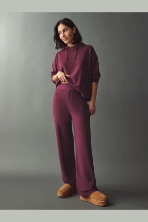 Next Burgundy Red Cosy Soft Touch Co-ord Wide Leg Trousers
