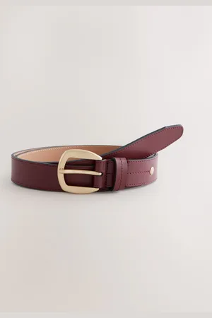 Next Burgundy Red Regular Premium Made In Italy Casual Leather Belt