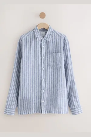 Next Signature 100% Linen Stripe Long Sleeve Shirt