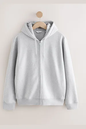 Next Marl Cotton-Rich Jersey Zip Up Hoodie