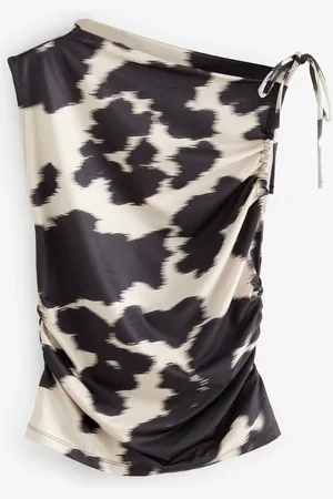 Next Cow Print Soft Touch Polyamide Ruched Sleeveless Top