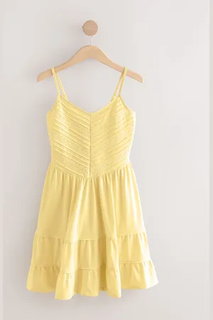 Next Yellow 100% Cotton Jersey Mini Dress