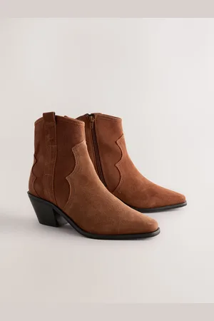 Next Standard/Wide Fit Forever Comfort Leather Ankle Cowboy Boots