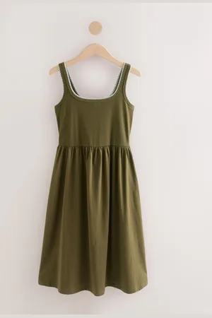 Next Khaki Jersey Midi Summer Dress