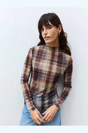Next Check High Neck Long Sleeve Mesh Top