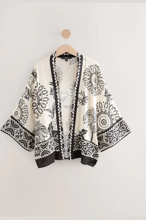 Next /White Short Kimono Cover-Up