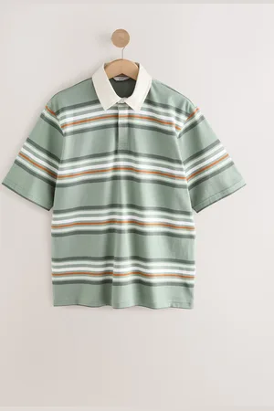 Next Short Sleeve Stripe Rugby 100% Cotton Shirt
