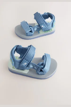 Next Sea Print Wide Fit (G) Touch Fastening Adjustable Strap Tape Trekker Sandals