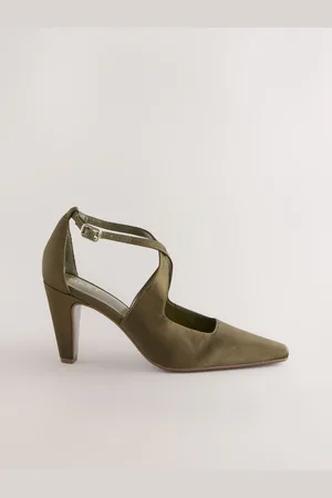 Next Olive Forever Comfort Cross-Over Point Toe Court Heels