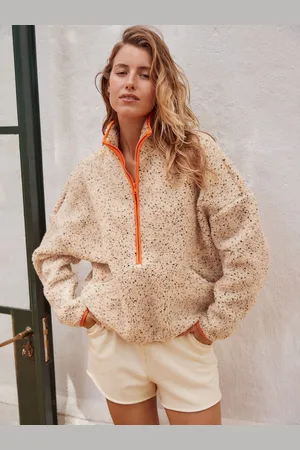 Next Orange Teddy Borg Quarterzip Fleece Sweatshirt