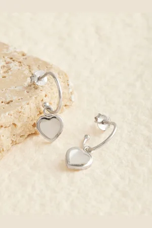 Next Sterling Mother Of Pearl Hoop Earrings
