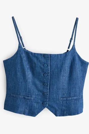 Next Rinse Linen Blend Denim N. Premium Strappy Waistcoat