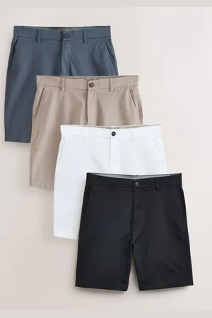 Next /Vintage Blue/ White/ Mushroom Slim Fit Stretch Chino Shorts 4 Pack