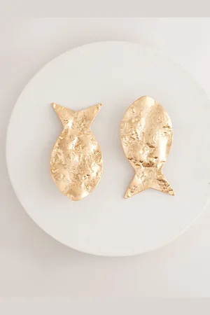 Next Tone Statement Fish Stud Earrings