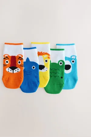 Next Bright Animals Cotton Rich Trainer Socks 5 Pack