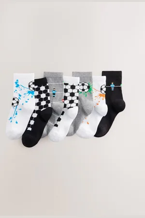 Next /Grey/White Football Cotton Rich Socks 7 Pack
