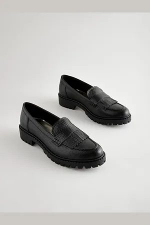 Next Premium Fringe Leather Chunky Loafers