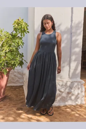 Next Crinkle Texture Jersey/Woven Mix Midi Dress
