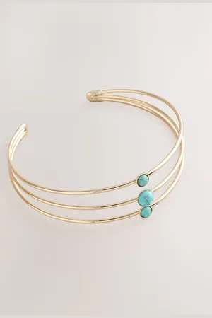 Next Gold Tone Turquoise Detail Arm Cuff Bracelet
