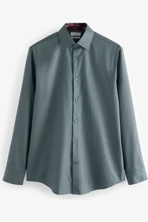 Next Forest Regular Fit Signature Textured 100% Egyptian Cotton Trimmed Shirt
