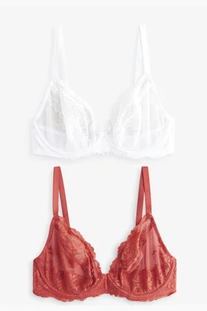 Next /Rust Non Pad Plunge DD+ Lace Bras 2 Pack