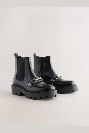 Next Leather Forever Comfort Buckle Detail Loafer Chelsea Boots