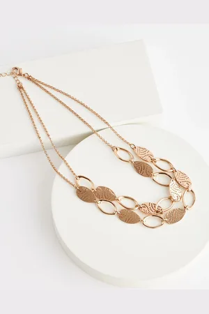 Next Tone Cutout Double Layer Necklace