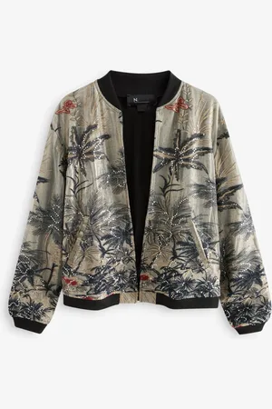 Next Sparkle Palm Embroidered Bomber Jacket