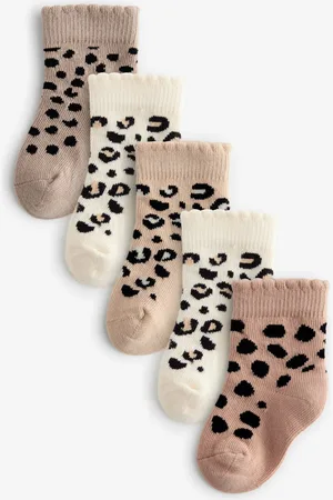 Next Animal print Baby Socks 5 Pack (0mths-2yrs)