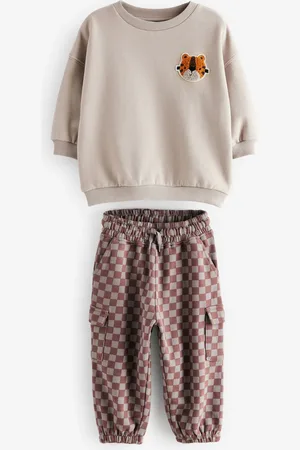 Next Checkerboard 100% Cotton Joggers Set (3mths-7yrs)