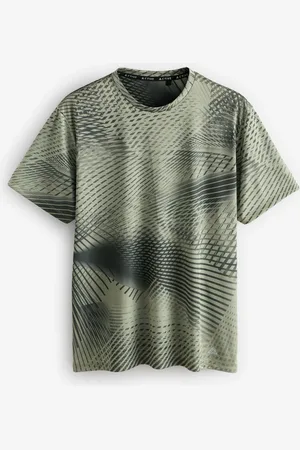 Next Khaki Active Gym Printed Training T-Shirt
