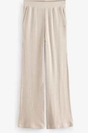 Next Ecru Ribbed Knitlook Lounge Trousers