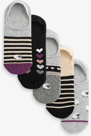 Next /White Sheep Invisible Socks 5 Pack