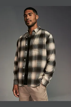 Next /White Check Long Sleeve 100% Cotton Oxford Shirt
