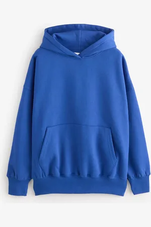 Next Cobalt Oversized Relaxed Fit Heavyweight Brushed Longline Hoodie Sweatshirt