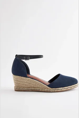 Next Blue Forever Comfort Closed Toe Espadrille Wedges