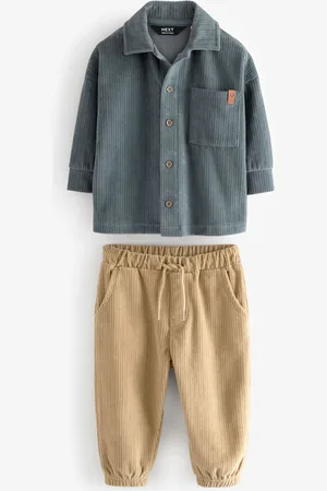 Next /Tan Brown Jersey Corduroy Shirt and Joggers Set (3mths-7yrs)
