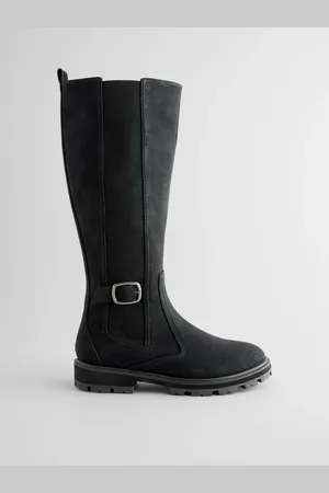 Next Extra Wide Fit Forever Comfort Knee High Buckle Chelsea Boots