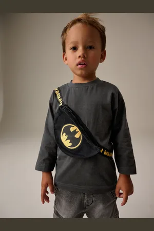 Next Batman 100% Cotton Long Sleeve Bumbag T-Shirt (3mths-8yrs)