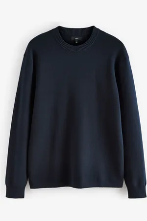 Next Blue Regular Fit Cotton Rich Crew Jumper