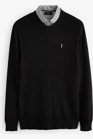 Next Mini Cable Crew Neck Regular Mock Shirt Jumper